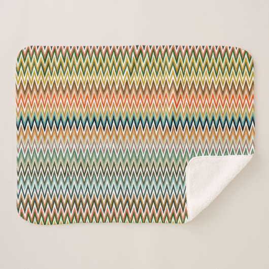Zigzag Multicolor Muster Sherpadecke (Vorderseite (Horizontal))