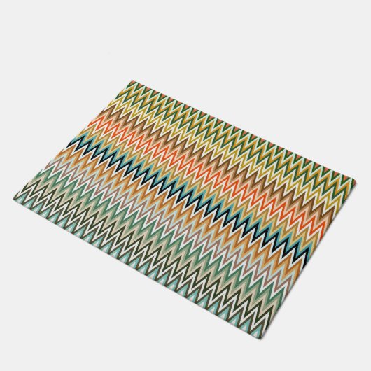 Zigzag Multicolored Muster Fußmatte (Schrägansicht)