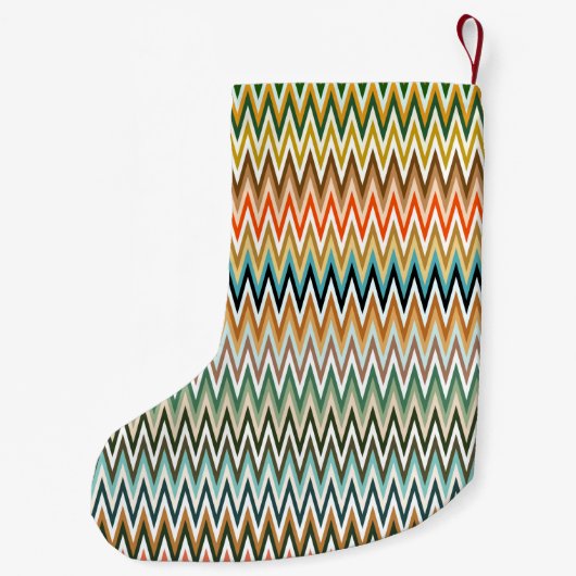 Zigzag Multicolored Muster Kleiner Weihnachtsstrumpf (Rückseite)