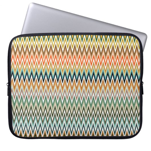 Zigzag Multicolored Muster Laptopschutzhülle (Vorderseite)
