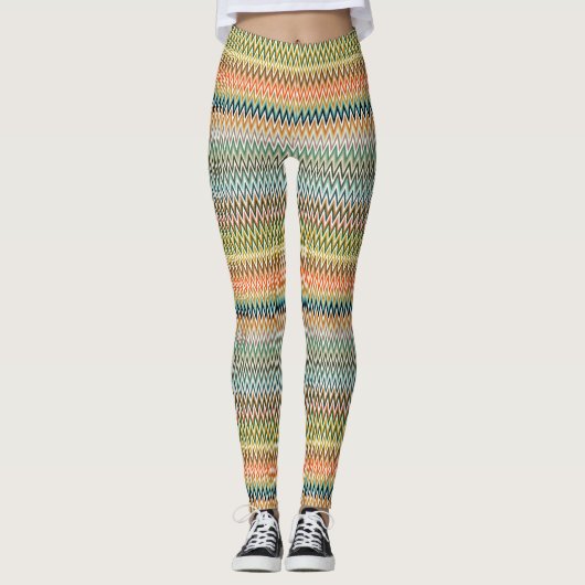 Zigzag Multicolored Muster Leggings (Vorderseite)