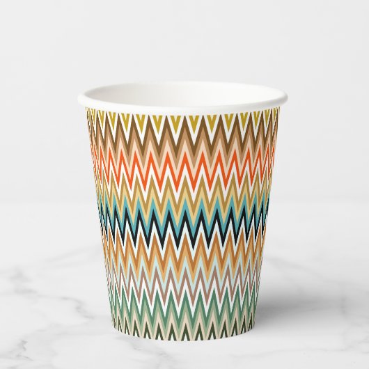 Zigzag Multicolored Muster Pappbecher (Vorderseite)