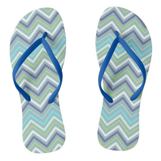 Zigzag MultiColors Blue Flip Flops Badesandalen (Fußbett)