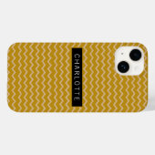 Zigzag Mustard Gold Muster Personalisiert Case-Mate iPhone Hülle (Rückseite (Horizontal))