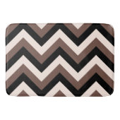 Zigzag Muster Creme Black Brown Badematte (Vorderseite)