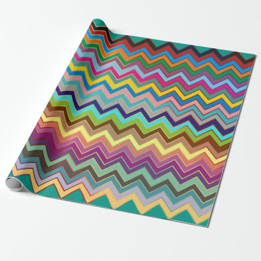 ZIGZAG Muster - Farbe + Ihre Ideen Geschenkpapier (Ungerollt)