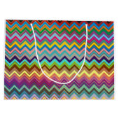 ZIGZAG Muster - Farbe + Ihre Ideen Große Geschenktüte (Rückseite)