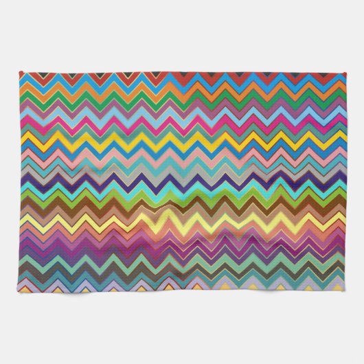 ZIGZAG Muster - Farbe + Ihre Ideen Handtuch (Horizontal)