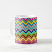 ZIGZAG Muster - Farbe + Ihre Ideen Kaffeetasse (Vorderseite Links)