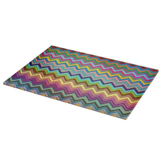 ZIGZAG Muster - Farbe + Ihre Ideen Schneidebrett (Ecke)
