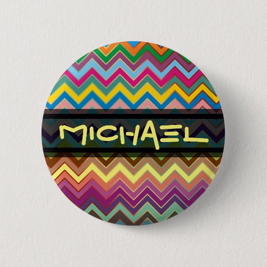 ZIGZAG Muster - Farbe + Text Button (Vorderseite)