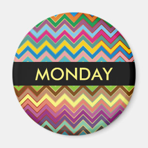 ZIGZAG Muster - Farbe + Text Magnet