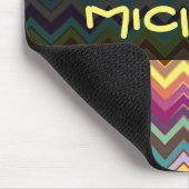 ZIGZAG Muster - Farbe + Text Mousepad (Ecke)