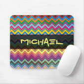 ZIGZAG Muster - Farbe + Text Mousepad (Mit Mouse)