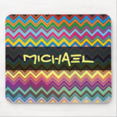ZIGZAG Muster - Farbe + Text Mousepad (Vorne)