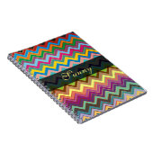 ZIGZAG Muster - Farbe + Text Notizblock (Rechte Seite)