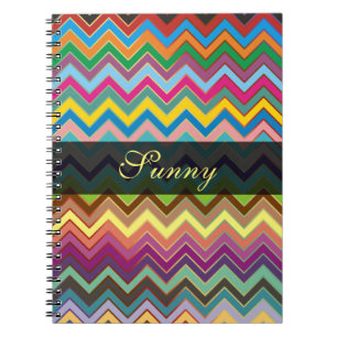 ZIGZAG Muster - Farbe + Text Notizblock