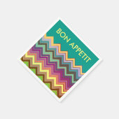 ZIGZAG Muster - Farbe + Text Serviette (Ecke)