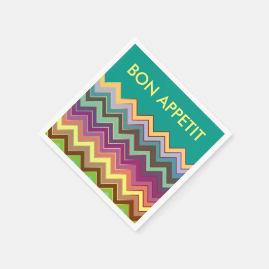 ZIGZAG Muster - Farbe + Text Serviette (Ecke)