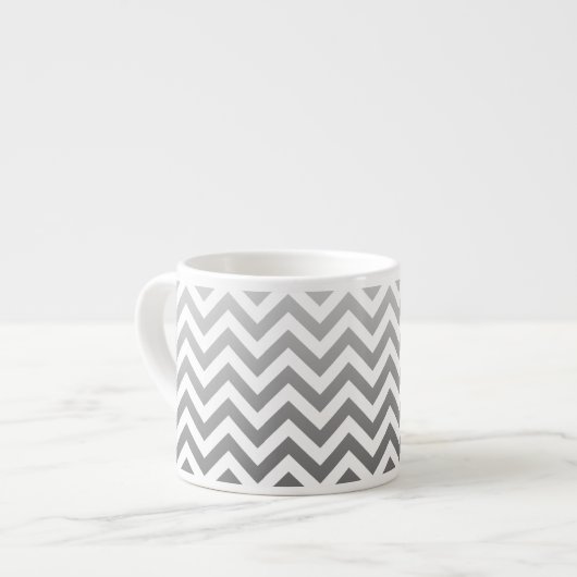 ZIGZAG-Muster - graue Gradienten + Ihr Backgr. Espressotasse (Vorderseite Links)