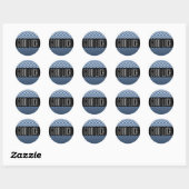 ZIGZAG-Muster - graue Gradienten + Ihr Backgr. Runder Aufkleber (Blatt)