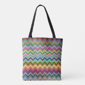 ZIGZAG-Muster - mehrfarbig + Ihr Backgr. Tasche (Rückseite)