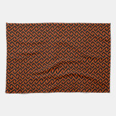 Zigzag Muster Modern Geometric Orange & Black Geschirrtuch (Horizontal)