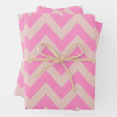 Zigzag Muster Pfirsich und rosa Zickzack Geschenkpapier Set (Beispiel)