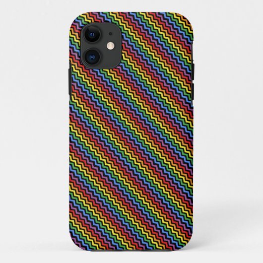 ZigZag Muster Regenbogen Case-Mate iPhone Hülle (Rückseite)