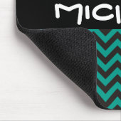 ZIGZAG Muster - schwarz + Hintergrund und Text Mousepad (Ecke)