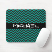 ZIGZAG Muster - schwarz + Hintergrund und Text Mousepad (Mit Mouse)