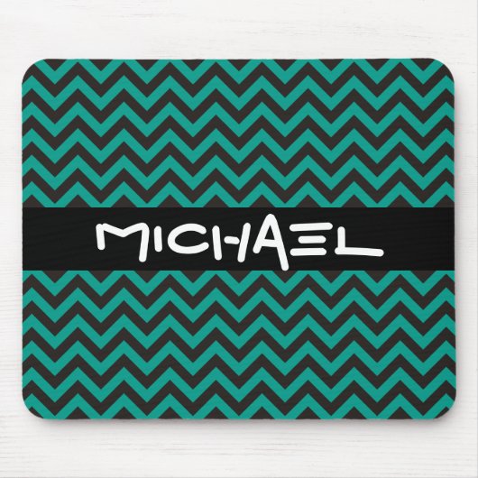 ZIGZAG Muster - schwarz + Hintergrund und Text Mousepad (Vorne)