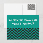 ZIGZAG Muster - schwarz + Hintergrund und Text Postkarte (Vorne/Hinten)