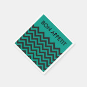 ZIGZAG Muster - schwarz + Hintergrund und Text Serviette (Ecke)