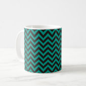 ZIGZAG-Muster - schwarz + Ihr Hintergrund und Ihre Kaffeetasse (Vorderseite Links)