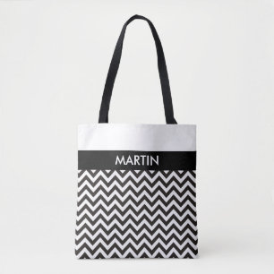 ZIGZAG-Muster - schwarz + Ihr Hintergrund und Ihre Tasche