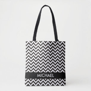 ZIGZAG-Muster - schwarz + Ihr Hintergrund und Ihre Tasche