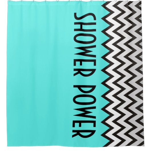 Zigzag Muster - Schwarz-weiß grau + Ihr Backgr. Duschvorhang (Vorderseite)