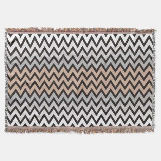 ZIGZAG-Muster - Schwarz-weiß grau + Ihre Idee Decke (Vorderseite)