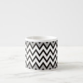 ZIGZAG-Muster - Schwarz-weiß grau + Ihre Idee Espressotasse (Vorderseite)