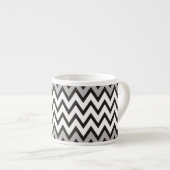 ZIGZAG-Muster - Schwarz-weiß grau + Ihre Idee Espressotasse (Vorderseite Rechts)
