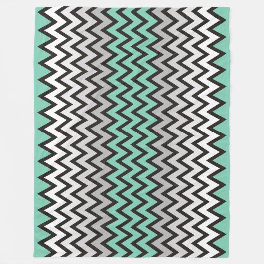 ZIGZAG-Muster - Schwarz-weiß grau + Ihre Idee Fleecedecke (Vorderseite)