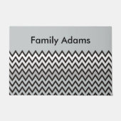 ZIGZAG-Muster - Schwarz-weiß grau + Ihre Idee Fußmatte (Vorderseite)