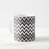 ZIGZAG-Muster - Schwarz-weiß grau + Ihre Idee Kaffeetasse (Vorderseite Links)