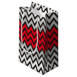 ZIGZAG-Muster - Schwarz-weiß grau + Ihre Idee Kleine Geschenktüte