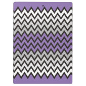 ZIGZAG-Muster - Schwarz-weiß grau + Ihre Idee Klemmbrett (Rückseite)