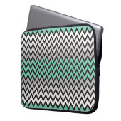 ZIGZAG-Muster - Schwarz-weiß grau + Ihre Idee Laptopschutzhülle (Vorderseite Links)