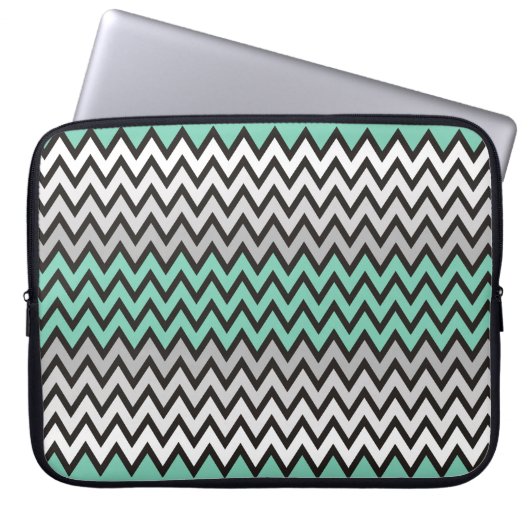 ZIGZAG-Muster - Schwarz-weiß grau + Ihre Idee Laptopschutzhülle (Vorderseite)