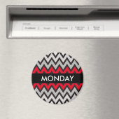 ZIGZAG-Muster - Schwarz-weiß grau + Ihre Idee Magnet (In Situ (Geschirrspüler))