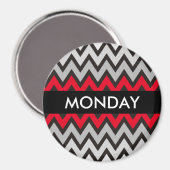 ZIGZAG-Muster - Schwarz-weiß grau + Ihre Idee Magnet (Vorderseite/Rückseite)